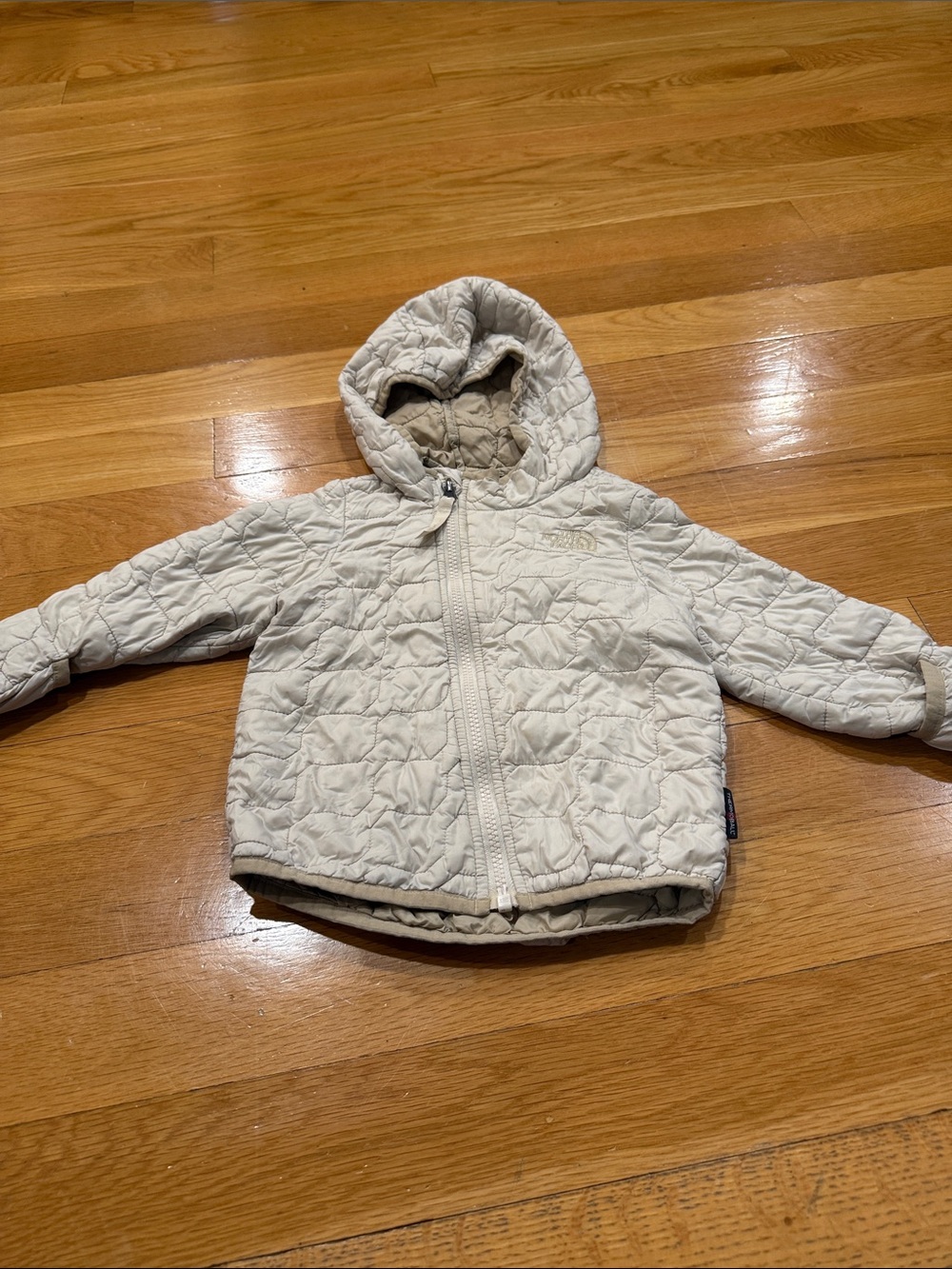 The North face thermonall infant jacket with fold over mittens size 18-24 months